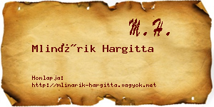 Mlinárik Hargitta névjegykártya